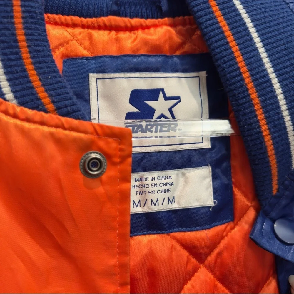 Starter New York Knicks 75th Anniversary Color Block Satin Varsity Jacket M - Picture 6 of 10